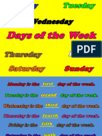 Days of The Week and Ordinal Numbers Powerpoint