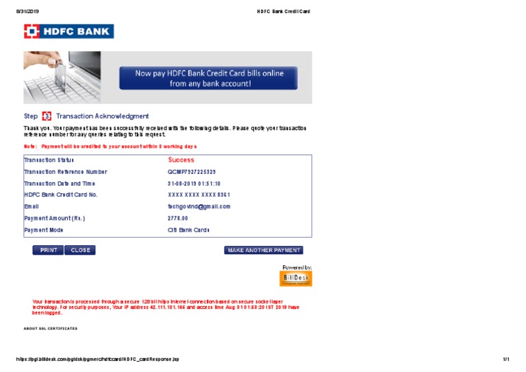 Hdfc Bank Credit Card0819 Pdf