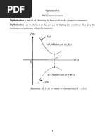 PHD Course Lectures: Optimization