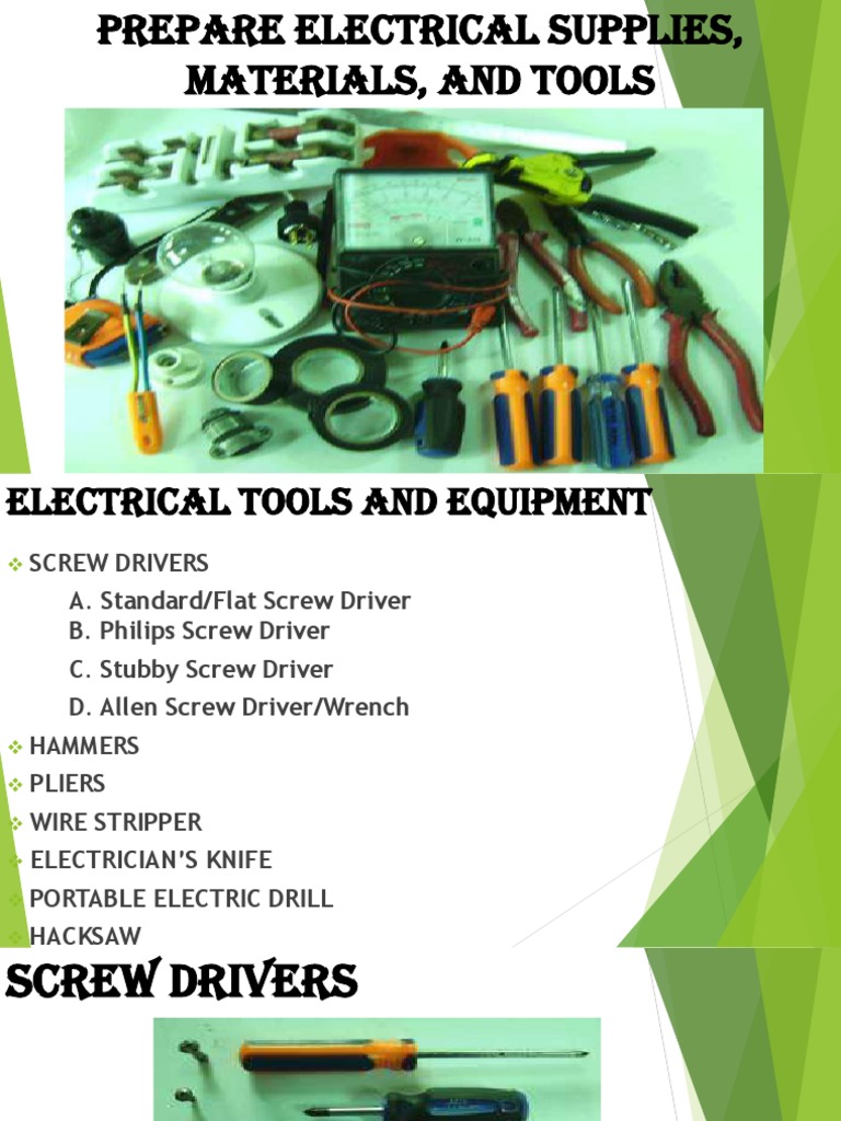 1 Tle 8 Prepare Electrical Supplies, Materials, and Tools 1 PDF