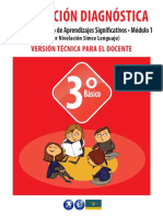 Evaluación Diagnóstica 3° Básico Taller de Desarrollo de Aprendizajes Significativos - Módulo 1 PDF