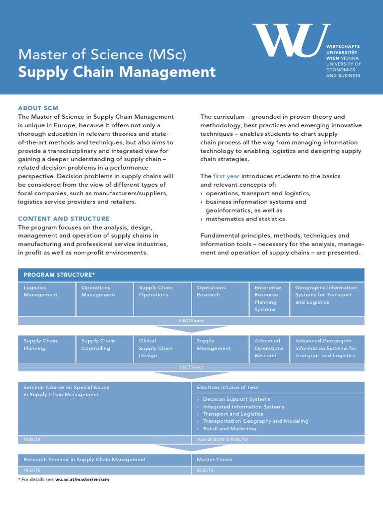 Supply Chain Management: Master of Science (MSC) | Download Free PDF ...