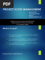 Project Scope Management: Engr. Bilal Ayub Ce & M Dept, Nit-Scee NUST H-12