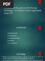 An Industrial Research On GUI Testing Techniques For Windows Based Application Using UFT