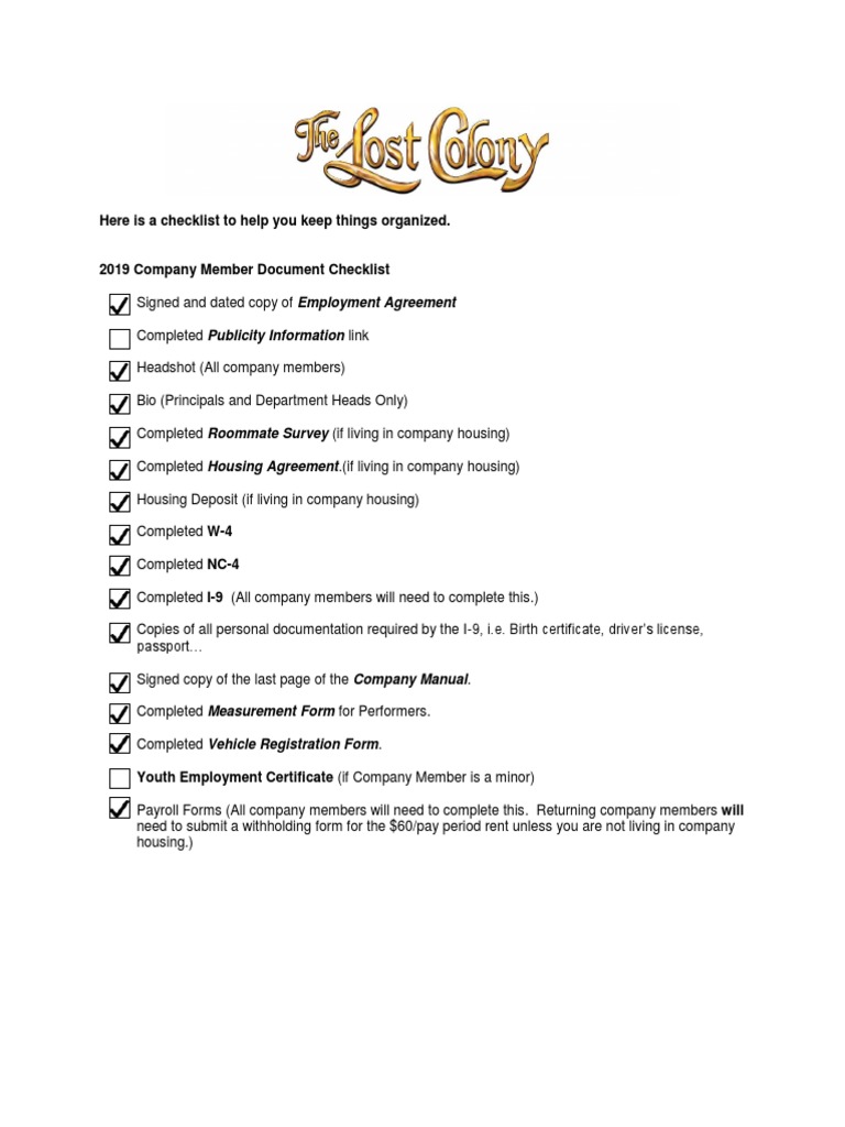 Here Is A Checklist To Help You Keep Things Organized | PDF