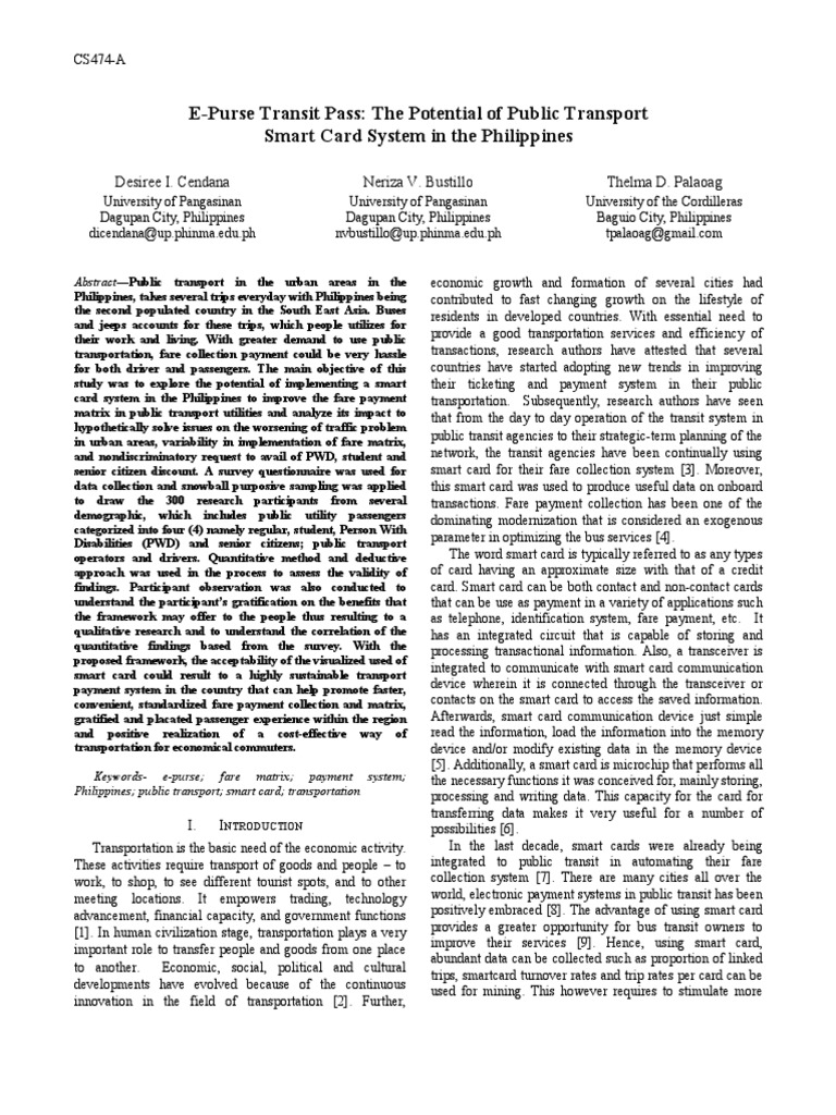 EPurse Transit Pass The Potential of Public Transport Smart Card