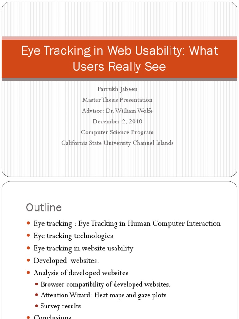 Eye Tracking in Web Usability Analysis | PDF | Websites | Php