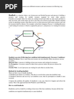 Deadlock: Deadlock Can Arise If Following Four Conditions Hold Simultaneously (Necessary Conditions)