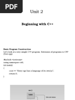 Unit 2: Beginning With C++