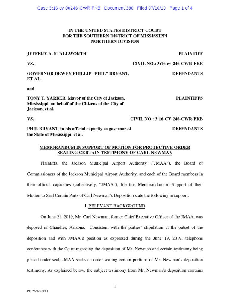JMAA Memo Motion for Protective Order AttorneyClient Privilege