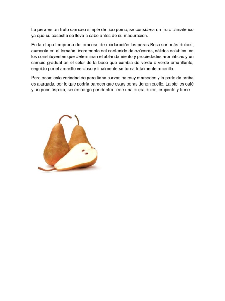 Composición y propiedades de la pera | PDF | Carbohidratos | Magnesio