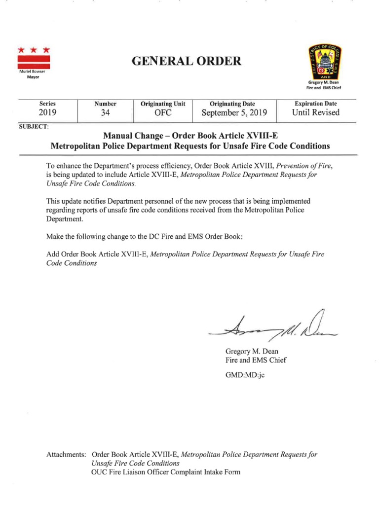 DC Fire Code Manual Change PDF