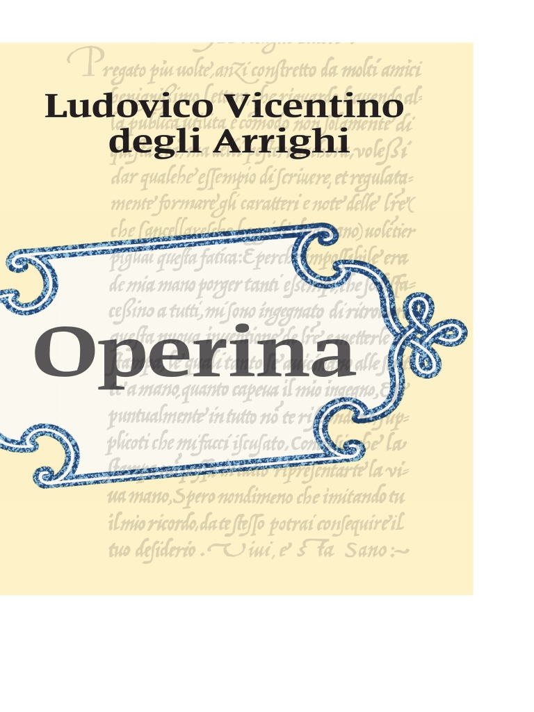 Ludovico Vicentino Degli Arrighi: Operina | PDF | Letter Case | Written ...
