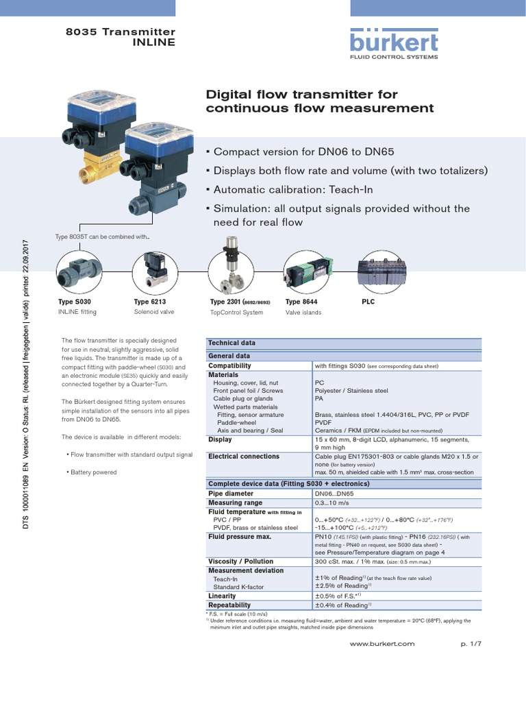 Digital Flow Transmitter For Continuous Flow Measurement | PDF | Flow ...
