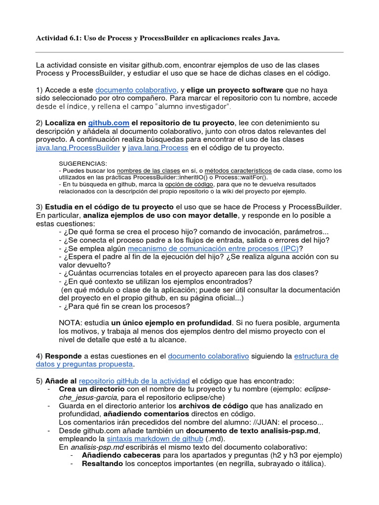 Uso de Process y ProcessBuilder en Java | PDF | Archivo de computadora ...