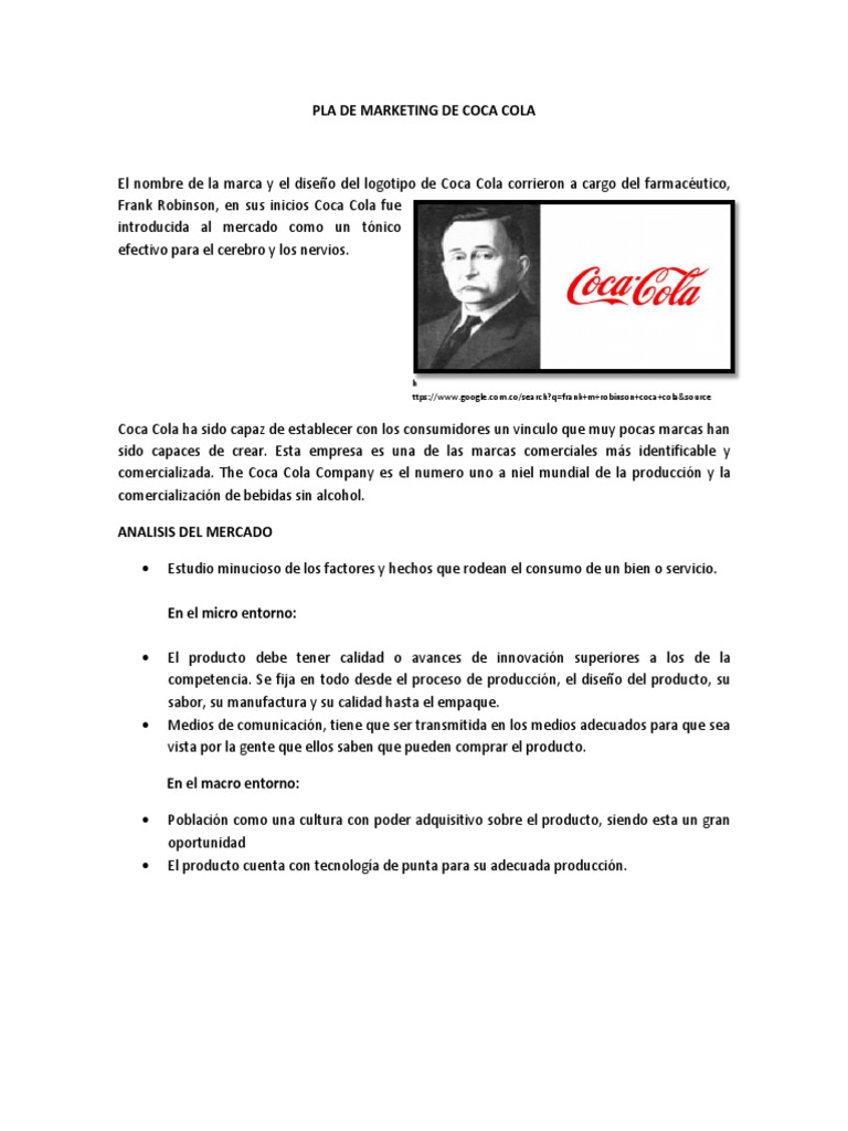 Plan de Marketing de Coca Cola | PDF | Coca Cola | Publicidad