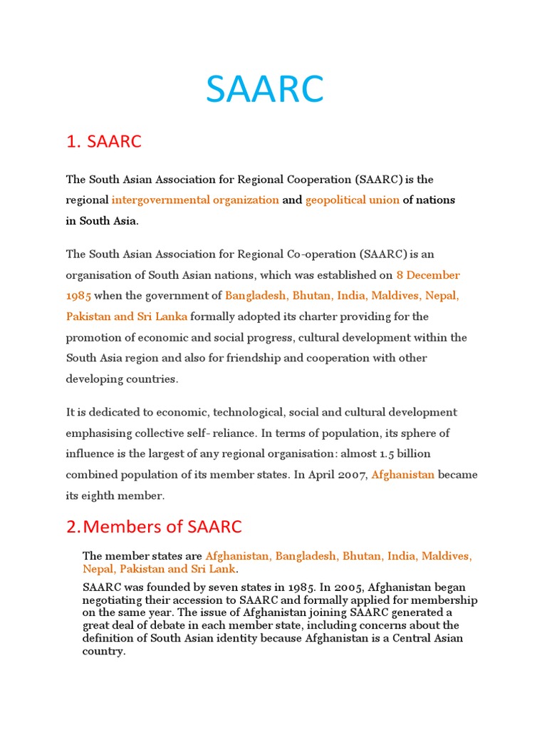 Saarc Pdf Economies
