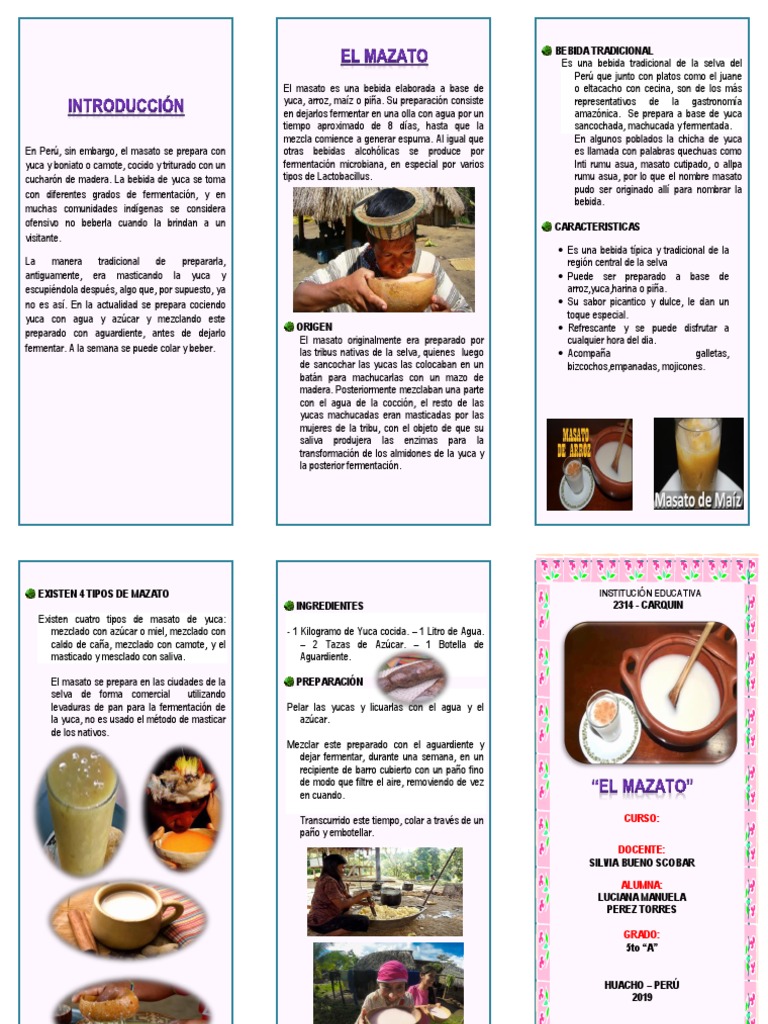Preparación del Masato de Yuca | PDF | Cocina de las Americas ...