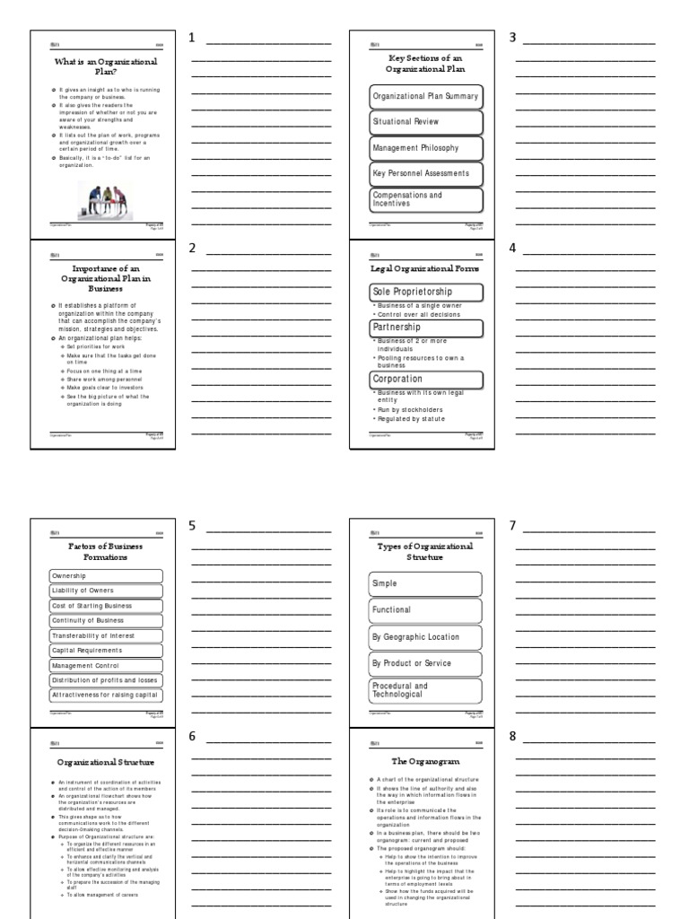 Comprehensive Organizational Plan Guide | PDF | Business | Economies