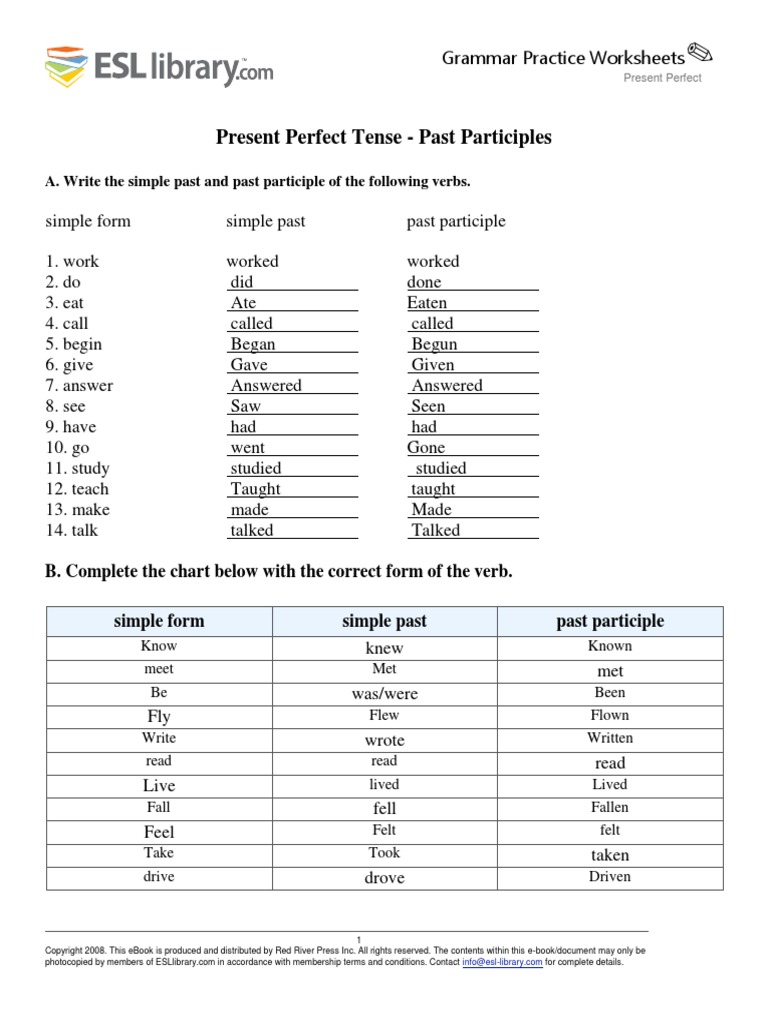7.present Perfect | PDF | Perfect (Grammar) | Grammatical Tense