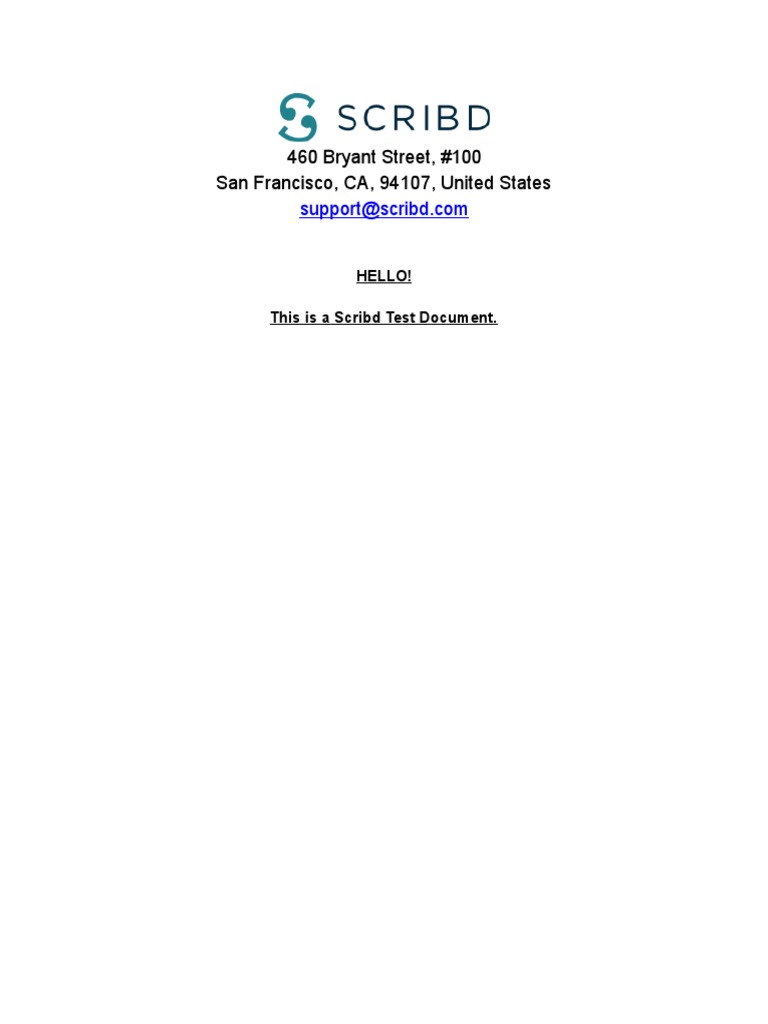 Scribd Test Document Overview | PDF