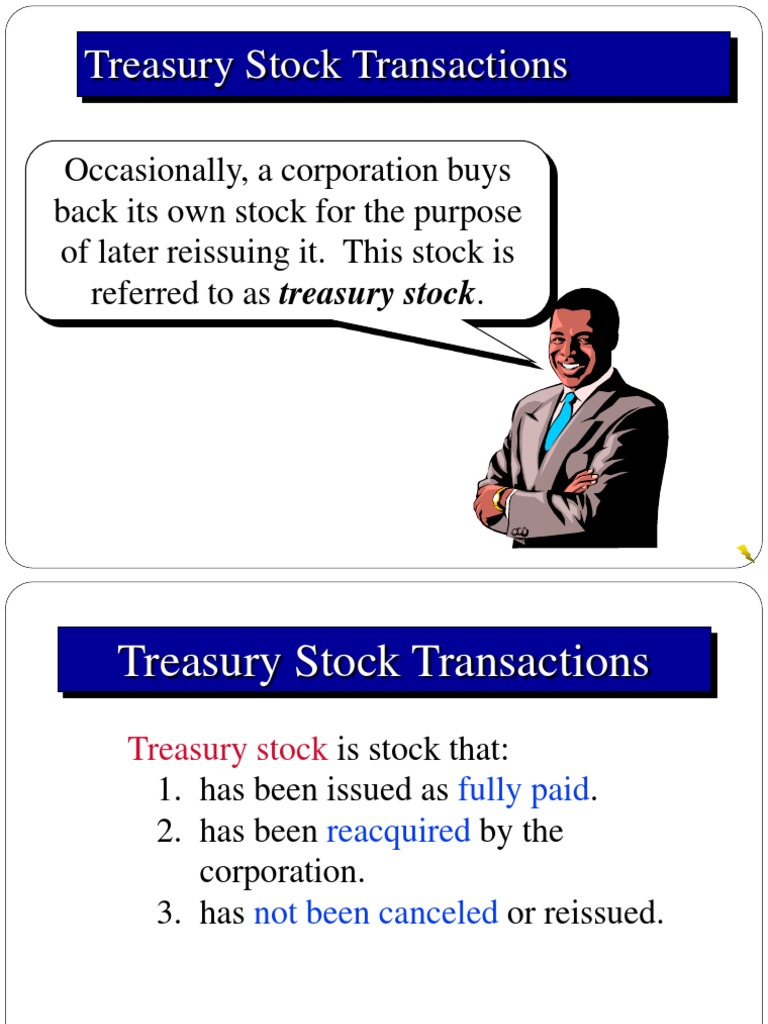 Understanding Treasury Stock Transactions | PDF | Treasury Stock | Stocks