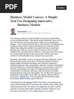 Business Model Canvas: A Simple Tool For Designing Innovative Business Models