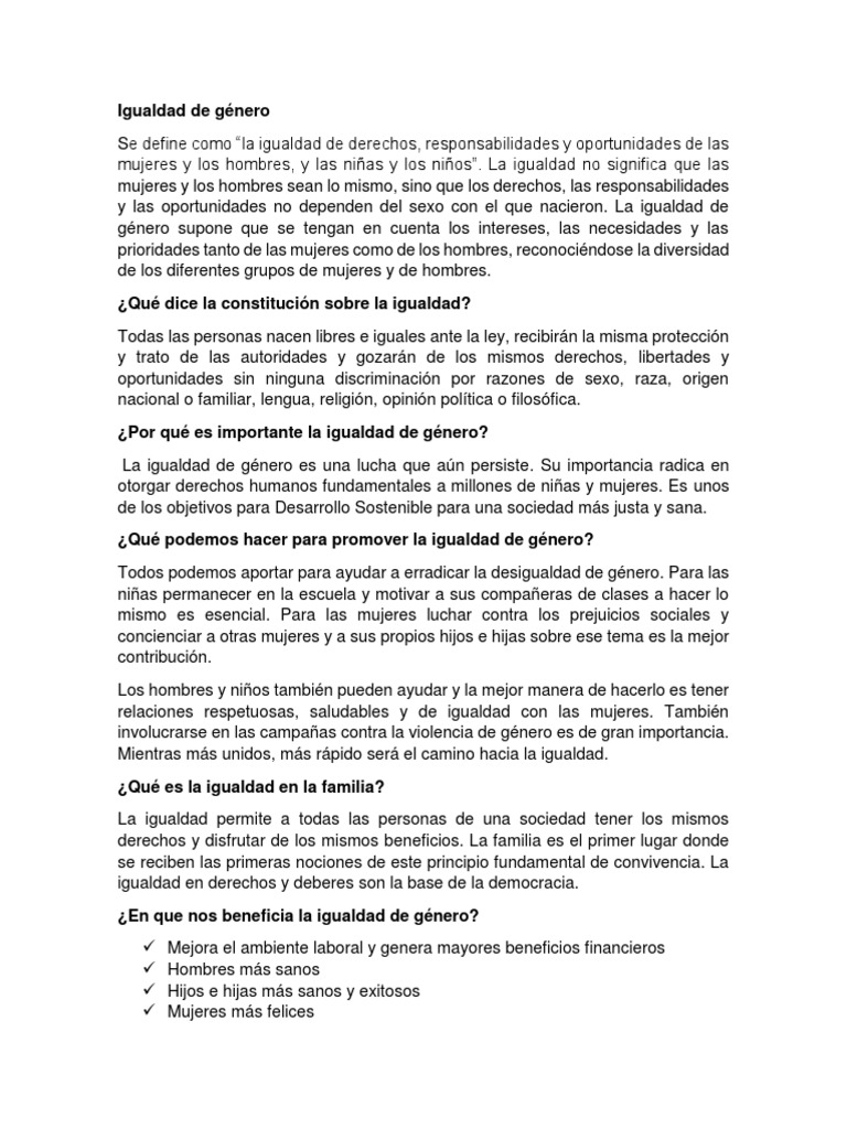 Igualdad de Género | PDF | Igualdad de género | Estudios de género