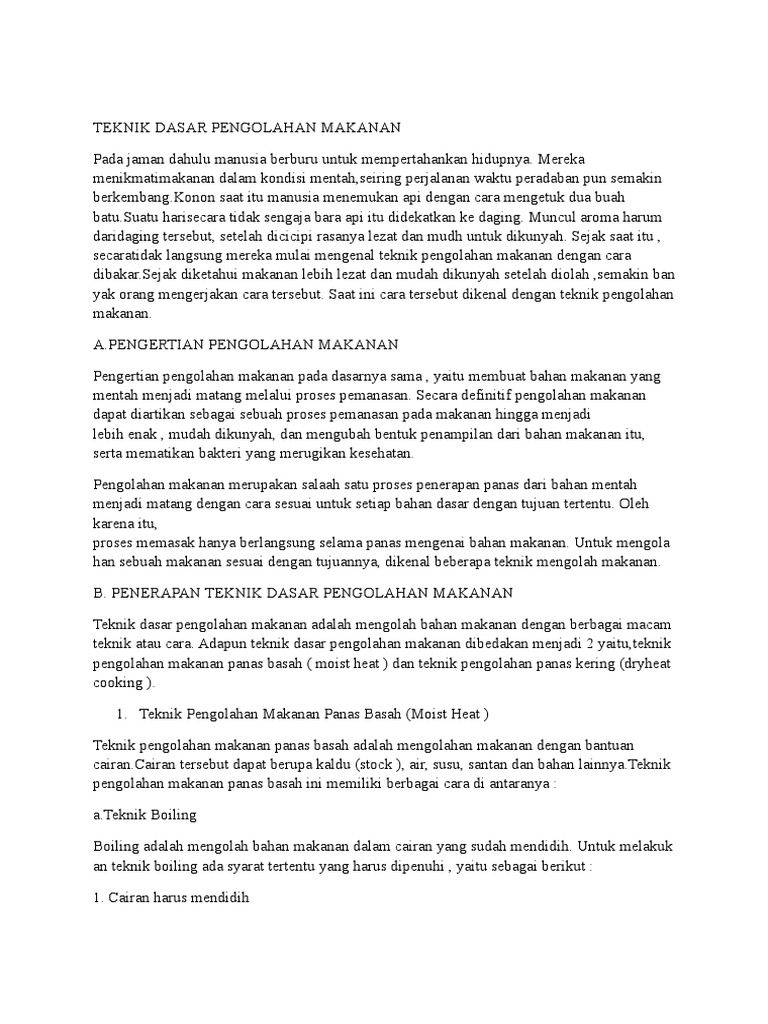 Teknik Pengolahan Makanan