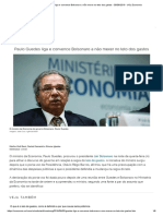 Paulo Guedes Liga e Convence Bolsonaro a Não Mexer No Teto Dos Gastos - 05-09-2019 - UOL Economia