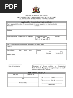Death Certificate