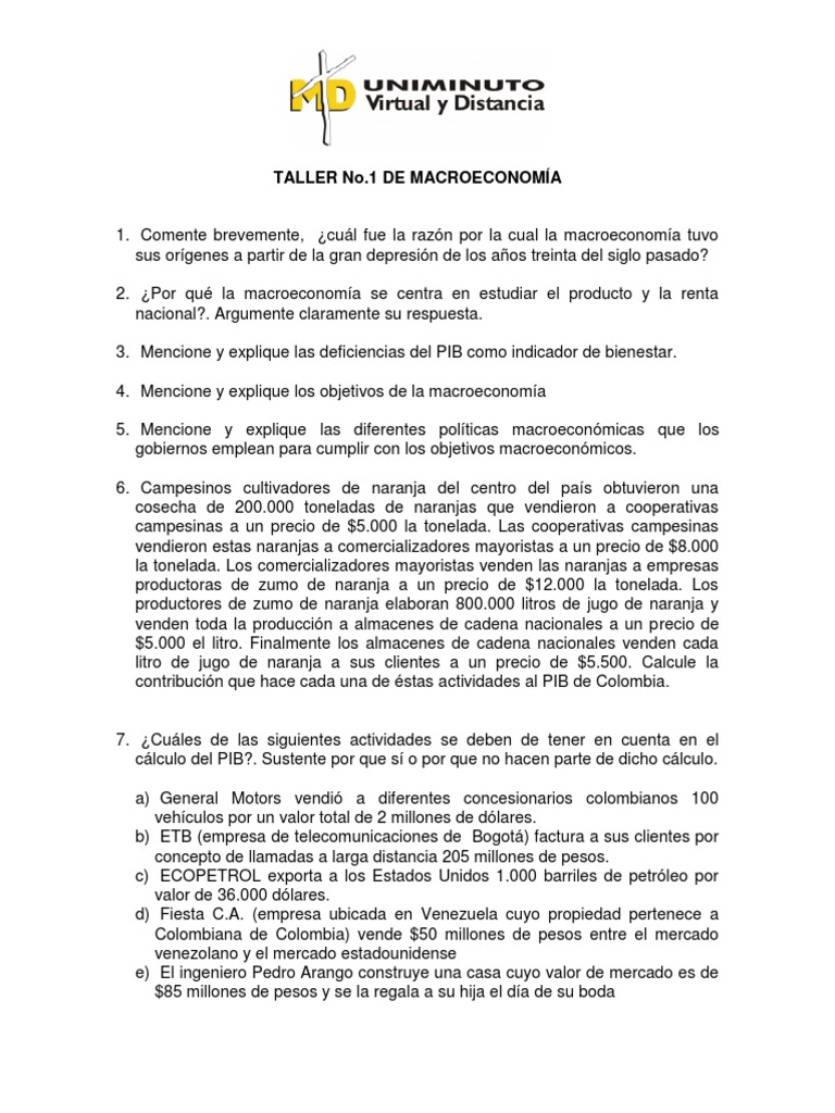 Fundamentos de Macroeconomía y PIB | PDF | Producto Interno Bruto ...