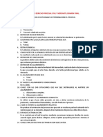 Cuestionario Derecho Procesal Civil y Mercantil Examen Final