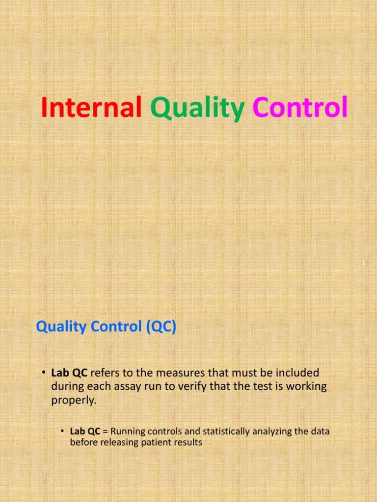 Internal Quality Control in Laboratories | PDF | Observational Error ...