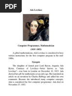 Ada Lovelace Biography