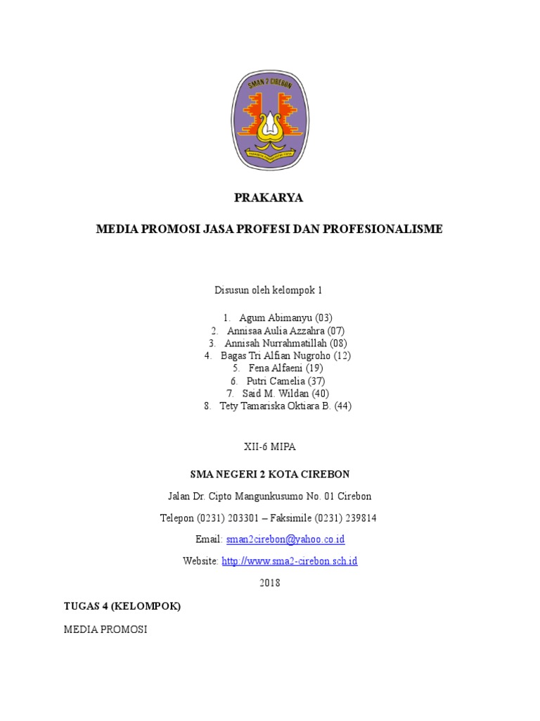 Media Promosi Jasa Profesi Dan Profesionalisme