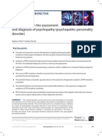 Current Issues in The Assessment and Diagnosis of Psychopathy (Psychopathic Personality Disorder)