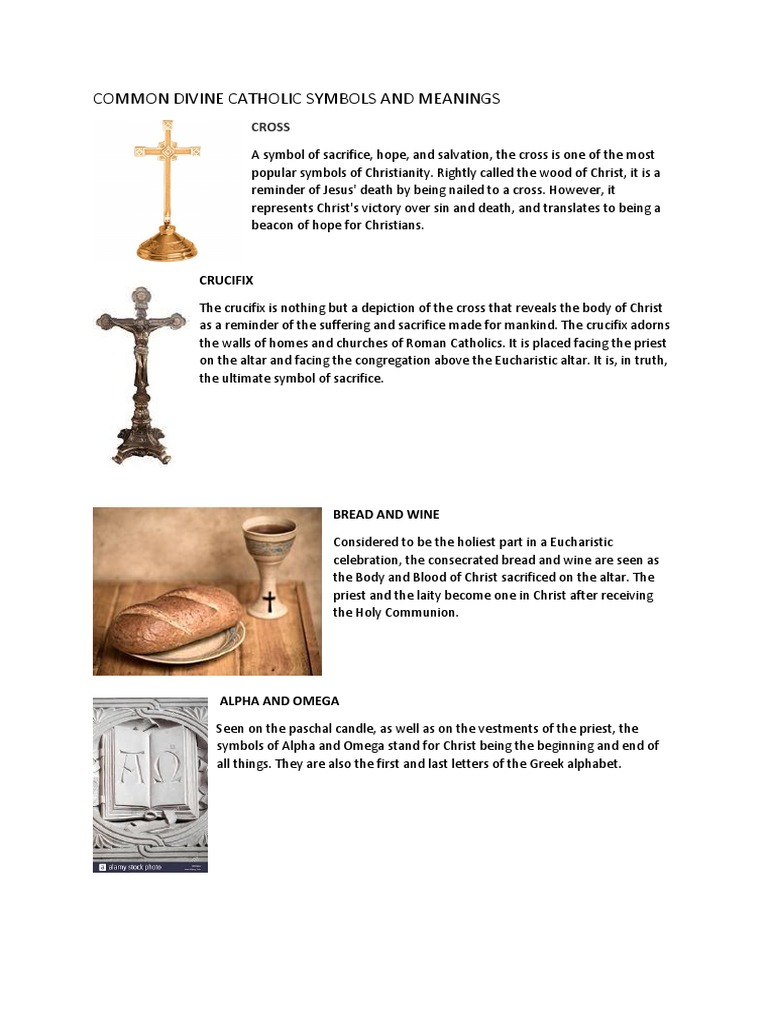 Common Divine Catholic Symbols and Meanings: Cross | PDF | Lamb Of 