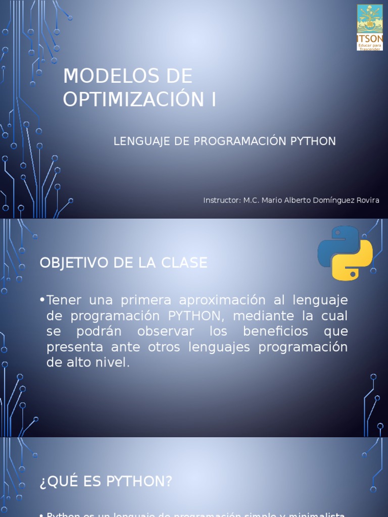 Presentación ITSON | PDF | Lenguaje de programación | Python (lenguaje ...