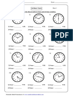 24 Hour Clock Worksheet Conversion