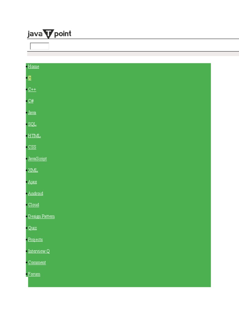 Home C C++ C# Java SQL HTML Css Javascript XML Ajax Android Cloud ...