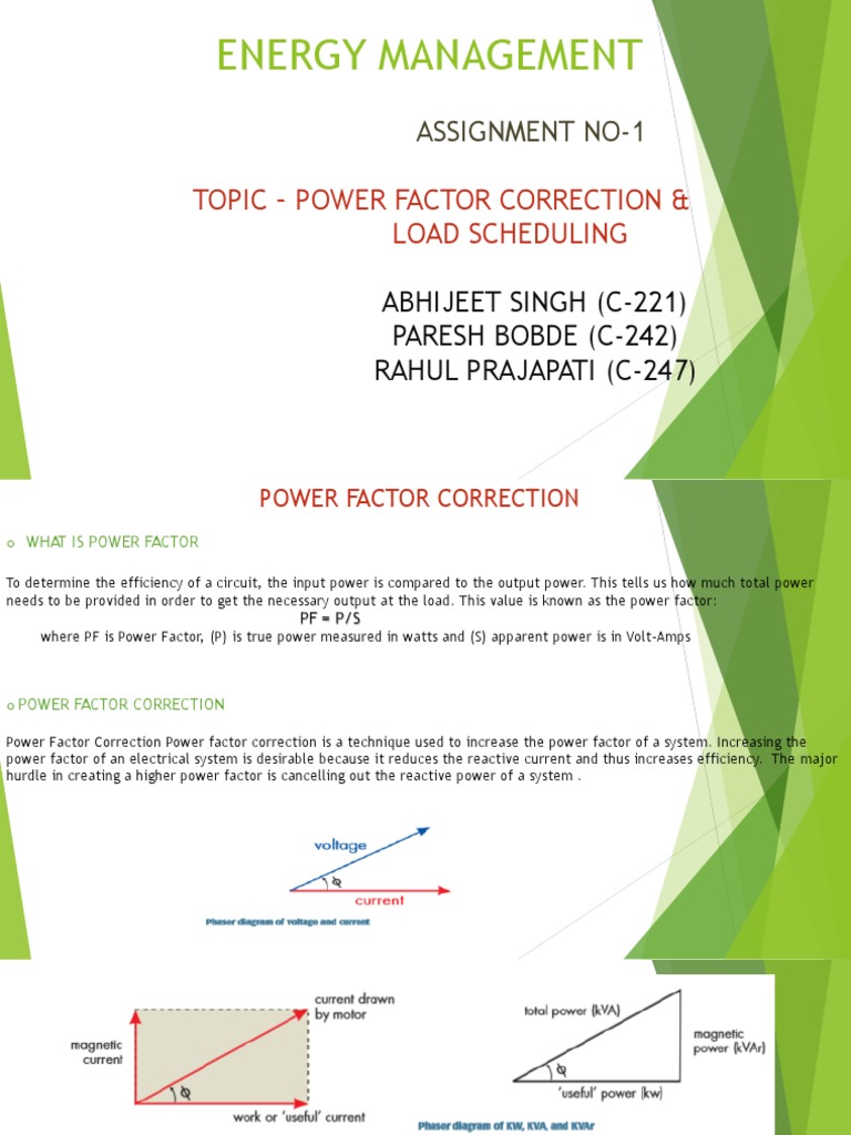 Power Factor Correction & Load Scheduling Guide | PDF | Ac Power | Nature