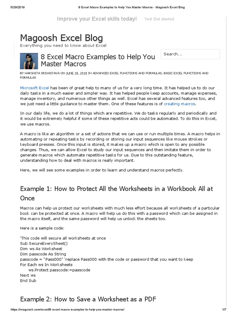 8 Excel Macro Examples To Help You Master Macros - Magoosh Excel Blog ...