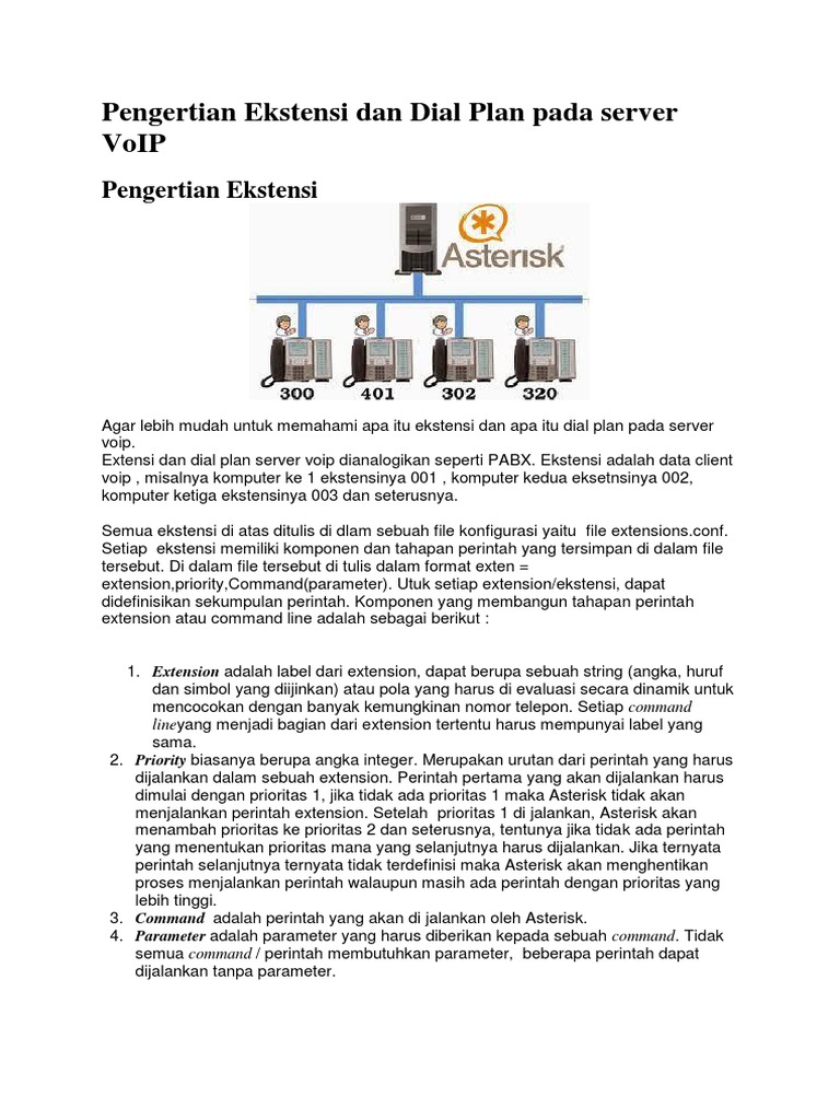 Pengertian Ekstensi Dan Dial Plan Pada Server Voip