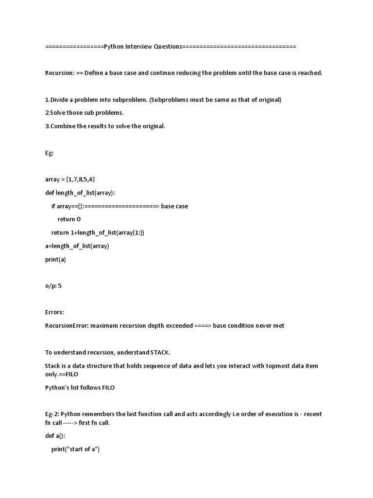 Python Recursion | PDF | Subroutine | Recursion