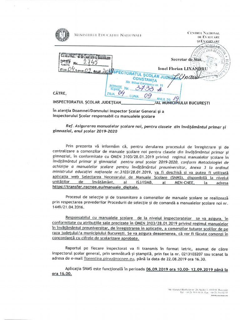 Adresa Manuale Scolare 3733a 04 09 2019