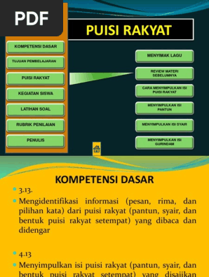 Free Gambar Bahan Ajar Puisi Rakyat Ppt Terkeren oleh Cikimm.com