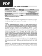 AOV Exports Private Limited: Summary of Rated Instruments Instrument Rated Amount (In Rs. Crore) Rating Action