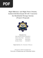 High Efficiency and High Power Density, Isolated Bi-Directional DC-DC Converter For Residential Storage System (Project Proposal)