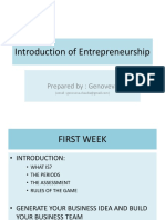 Introduction of Entrepreneurship: Prepared By: Genoveva